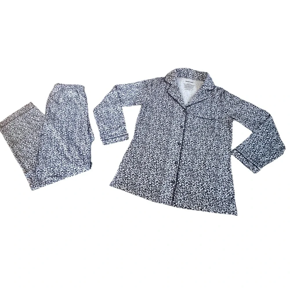 NWOT Tommy John Pajama Set Pant/Long Sleeve Gray Leopard Women's Size  Small